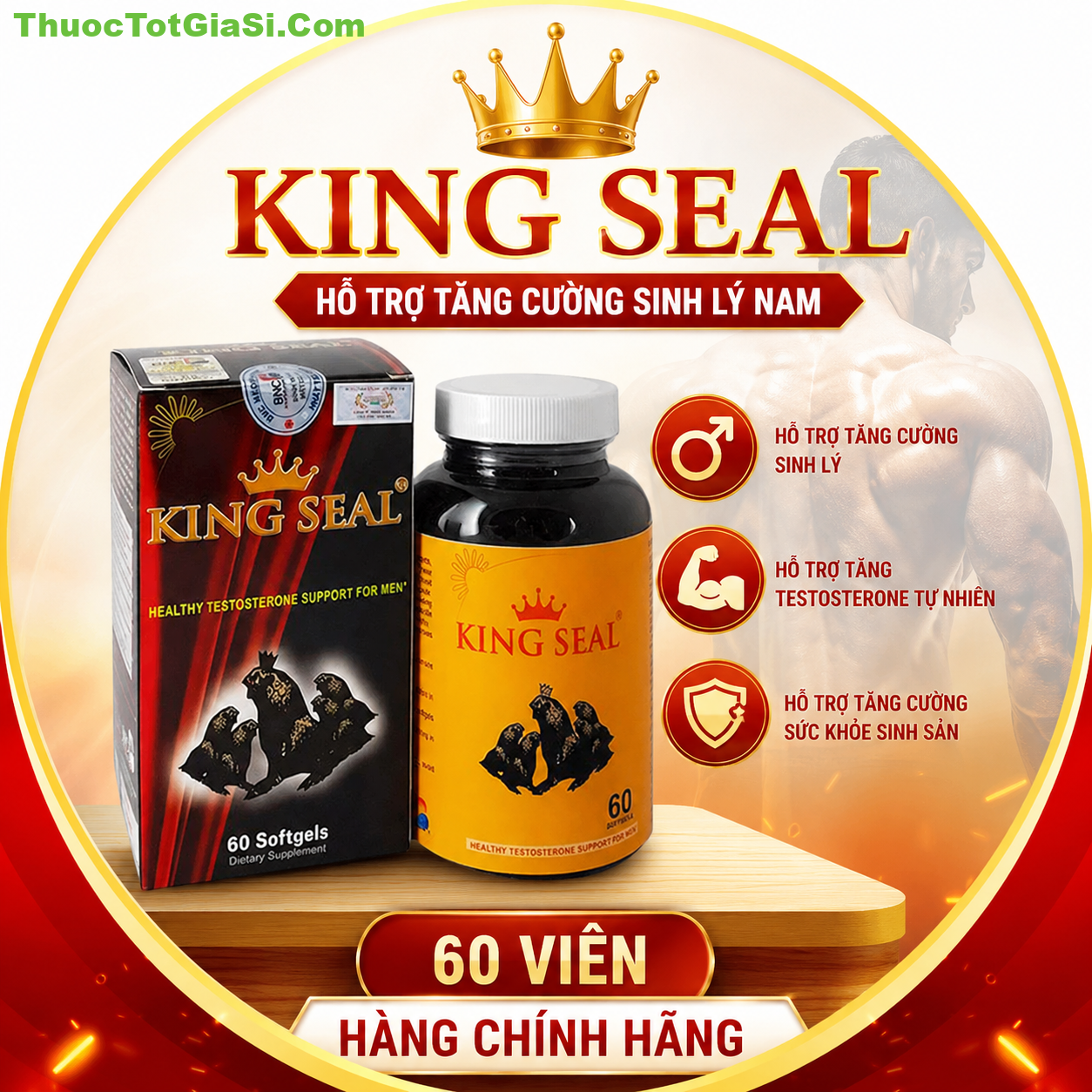 King Seal 60 Viên – Hỗ Trợ Tăng Cường Sinh Lý Nam, Nâng Cao Testosterone Tự Nhiên King Seal 60 Viên – Hỗ Trợ Tăng Cường Sinh Lý Nam, Nâng Cao Testosterone Tự Nhiên