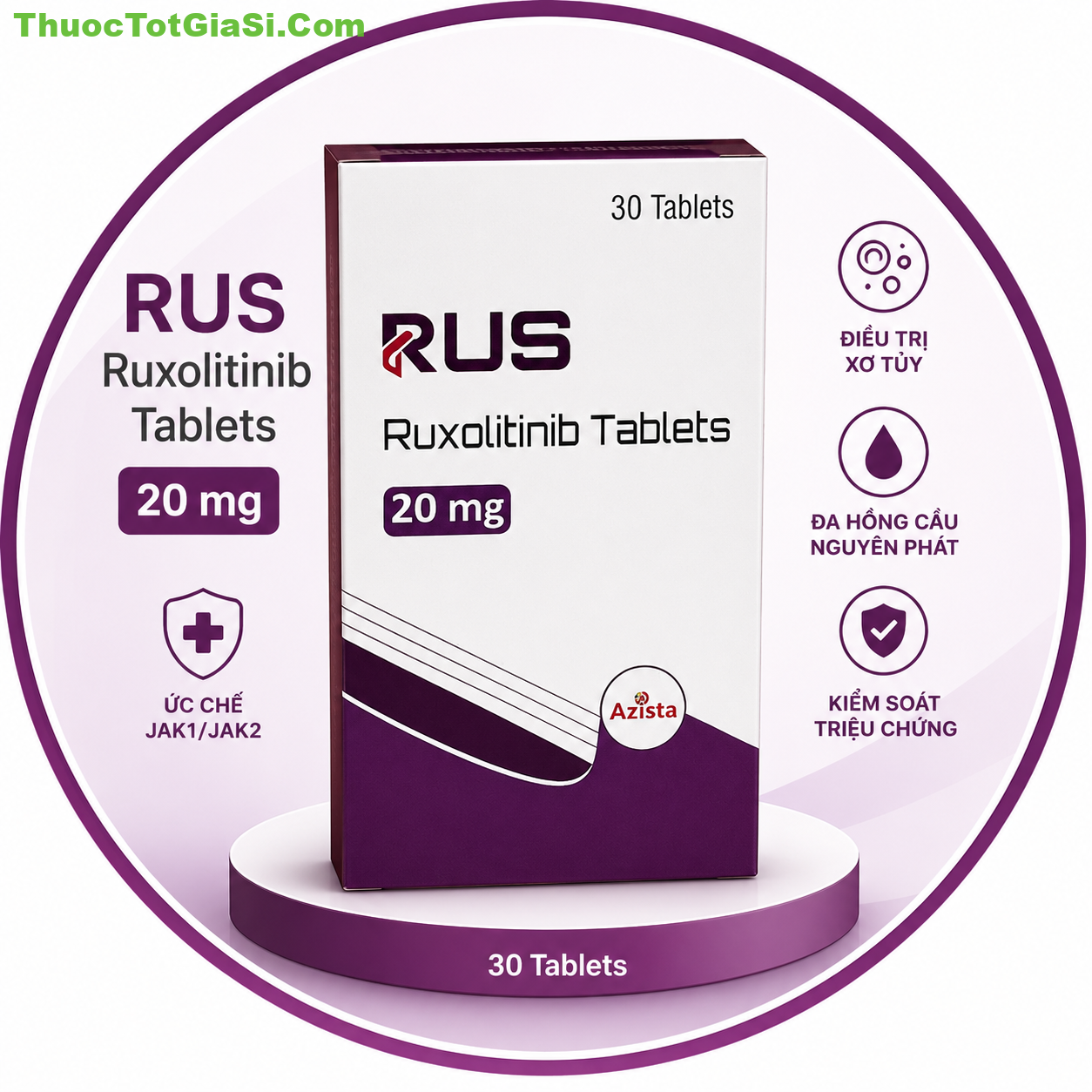 Thuốc RUS Ruxolitinib Tablets 20mg Là Thuốc Gì Công Dụng, Liều Dùng Và Giá Bán Thuốc RUS Ruxolitinib Tablets 20mg Là Thuốc Gì? Công Dụng, Liều Dùng Và Giá Bán