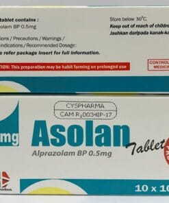 Asolan 0.5mg (Alprazolam) – Công Dụng, Liều Dùng, Giá Bán