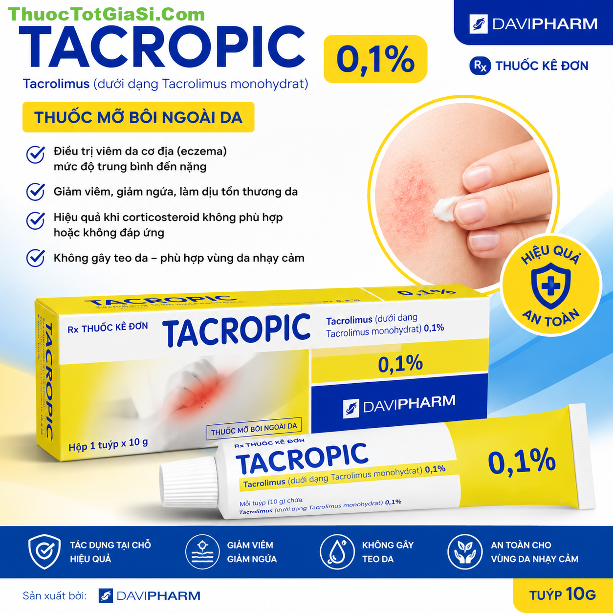Thuốc Tacropic 0,1% Tacrolimus Giá Bao Nhiêu Công Dụng Thuốc Tacropic 0,1% Tacrolimus Giá Bao Nhiêu? Công Dụng