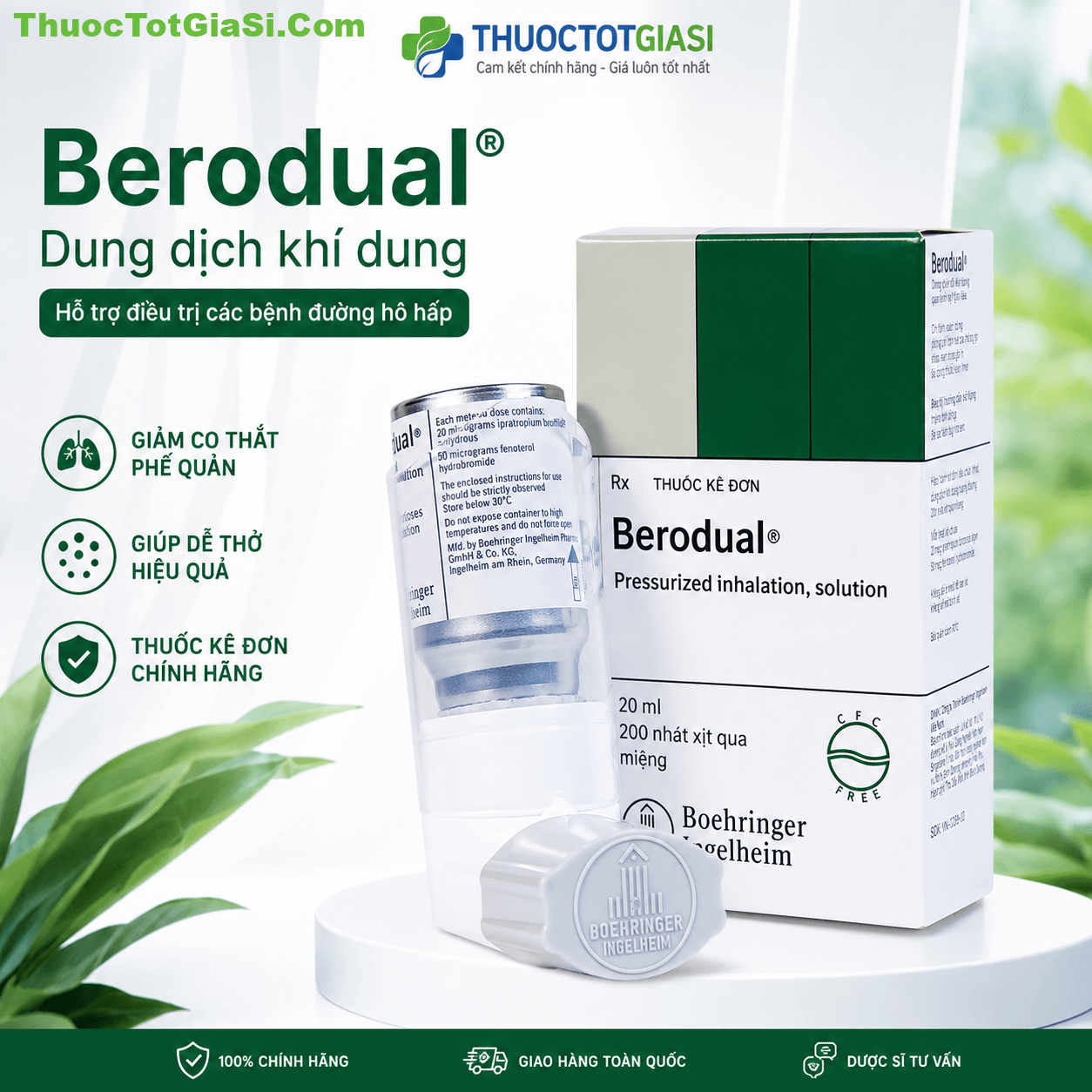 Berodual Berodual dung dịch khí dung Ipratropium 0,25mg Fenoterol 0,5mg/mL