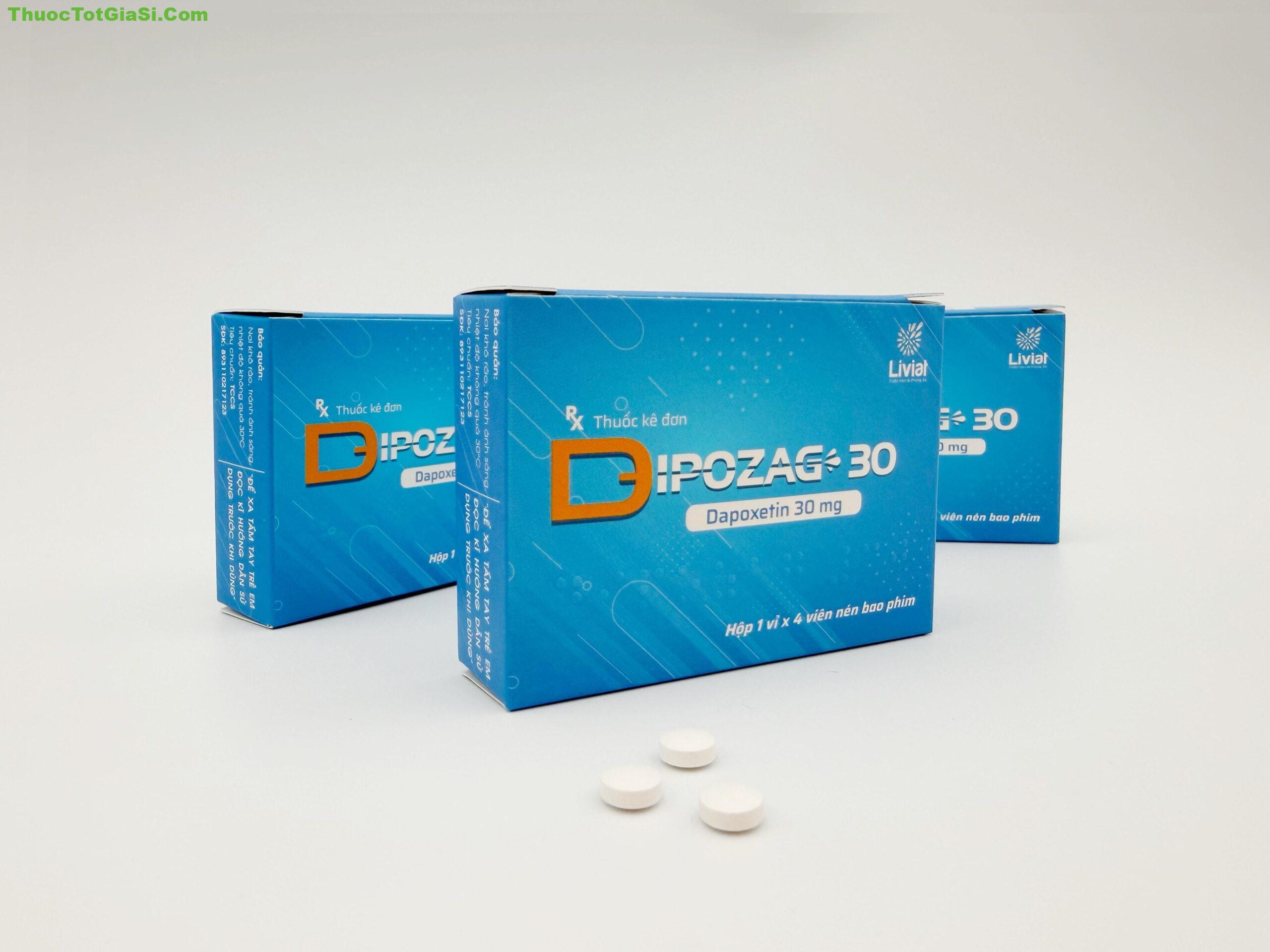 Bipozage 30 Dapoxetine 30mg hộp 4 viên Bipozage 30 (Dapoxetine 30mg) – Thuốc điều trị xuất tinh sớm
