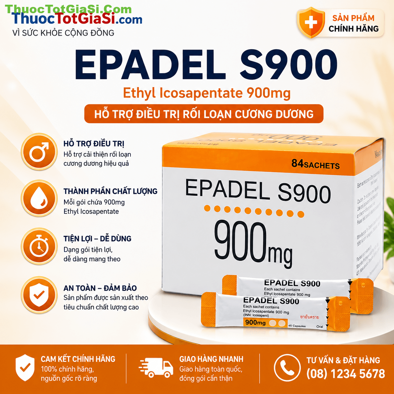 Epadel S900 – Ethyl Icosapentate 900mg điều trị tăng lipid máu Epadel S900 – Ethyl Icosapentate 900mg điều trị tăng lipid máu