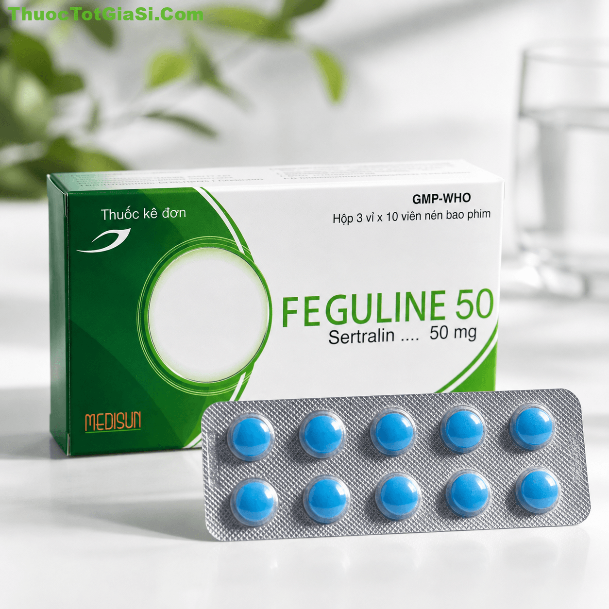 Feguline 50mg Feguline 50mg (Sertralin) – Công dụng, liều dùng, tác dụng phụ