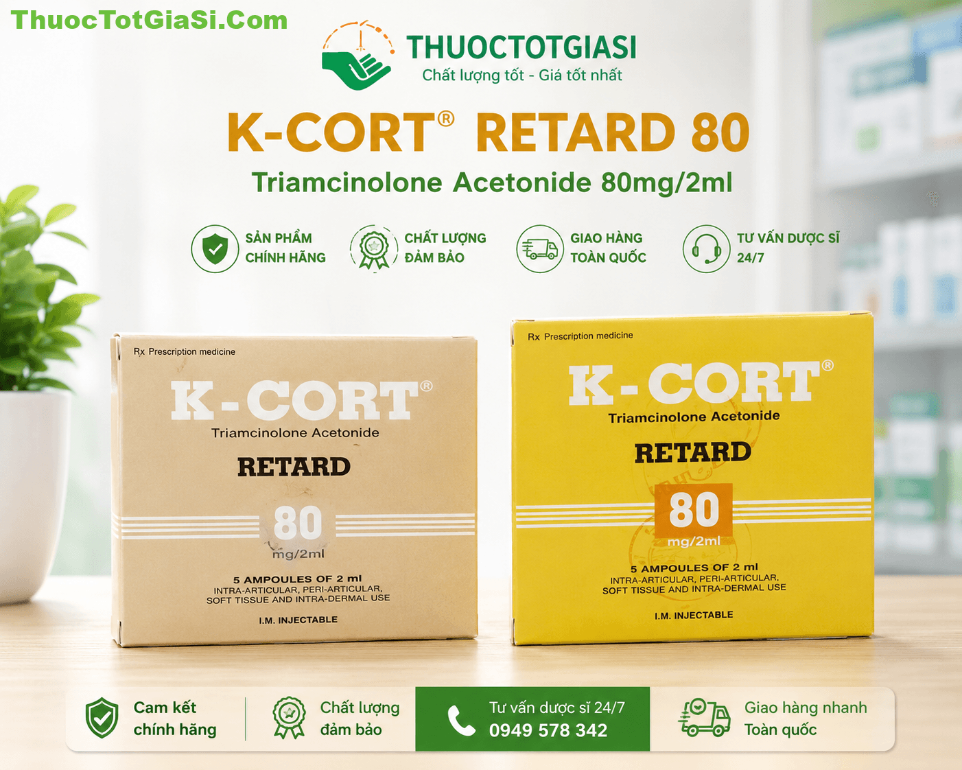 k-cort-retard-80-triamcinolone-acetonide-80mg-2ml K-Cort Retard 80 – Triamcinolone Acetonide 80mg/2ml | Thông tin thuốc