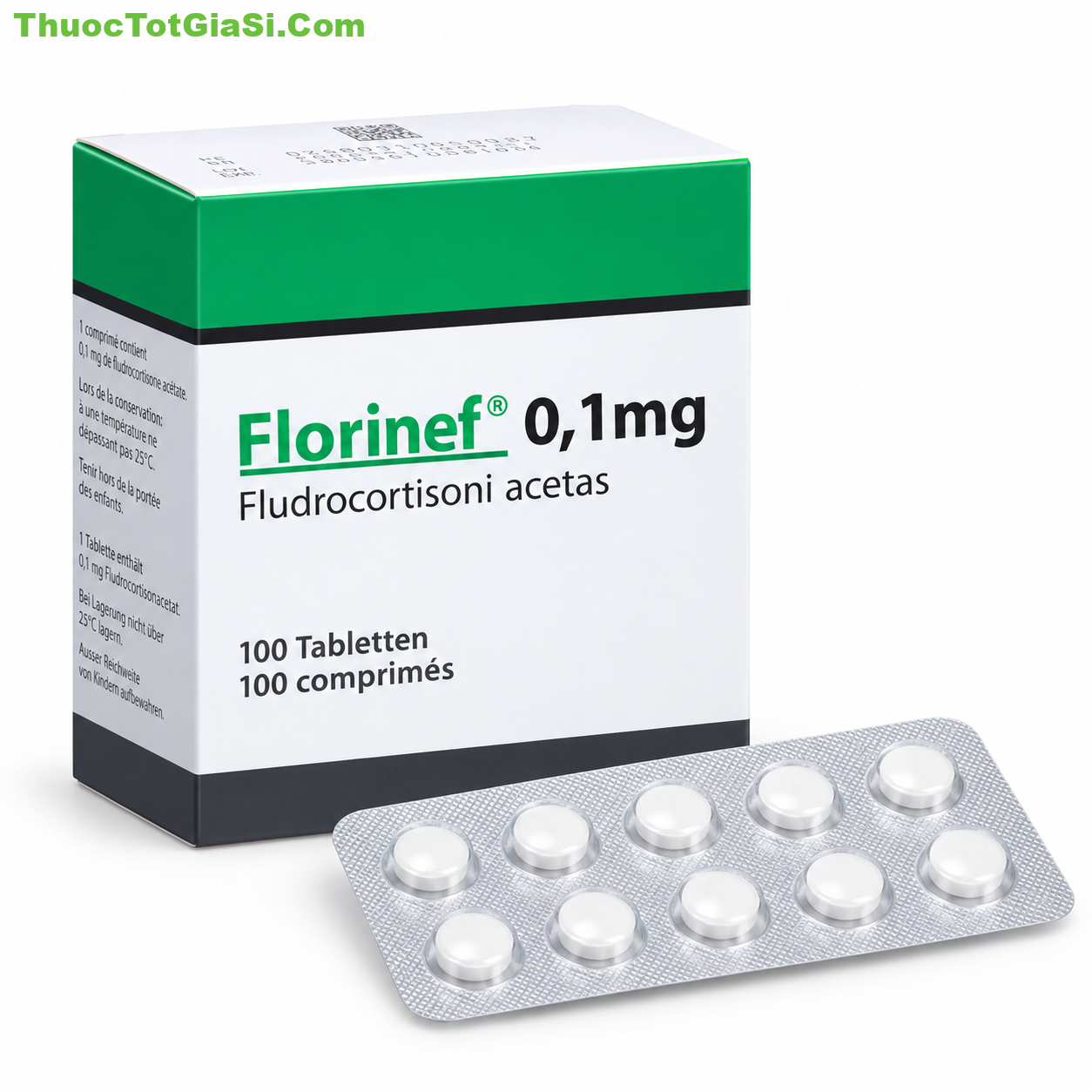 Florinef 0,1mg (Fludrocortisone acetate) Công dụng, cách dùng và lưu ý Florinef 0.1mg (Fludrocortisone acetate): Công dụng, cách dùng và lưu ý