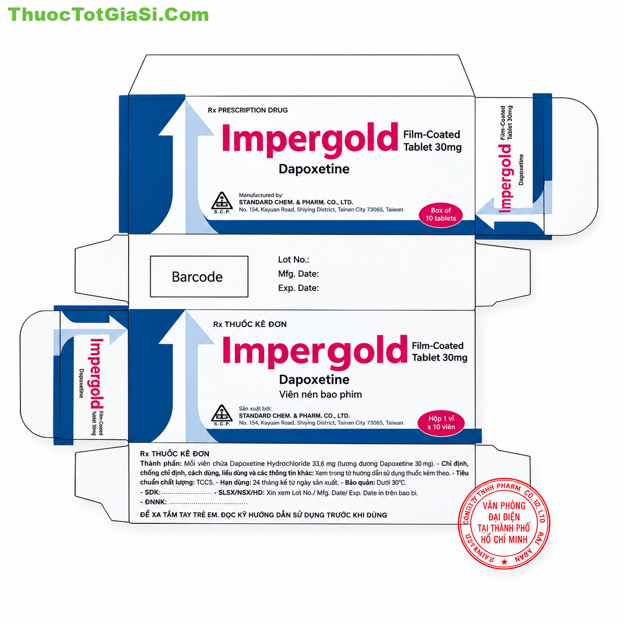 Impergold 30mg (Dapoxetine) Điều trị xuất tinh sớm Impergold 30mg (Dapoxetine) Điều trị xuất tinh sớm